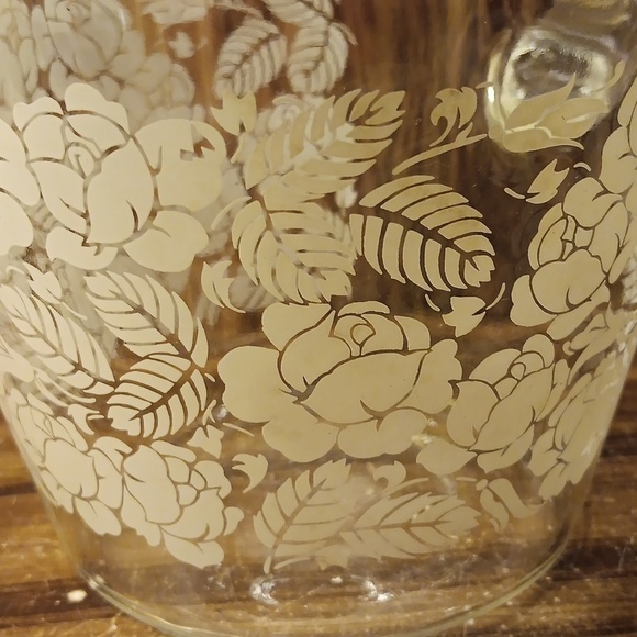 Vintage retro mcm Barlett Collins white gold rose barware pitcher - Picture 3 of 7